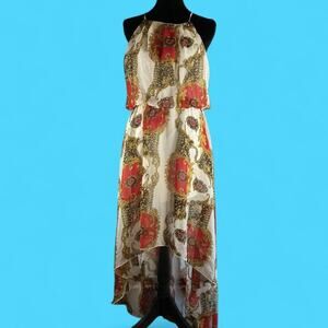 Scobe baroque print high low dress